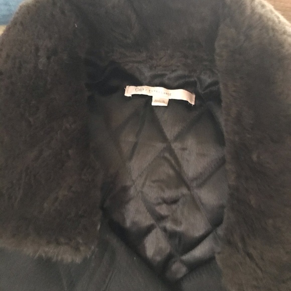 Price Firm!! NWOT! Gap XL women’s dbl breasted car coat w/ faux fur. - Picture 3 of 9